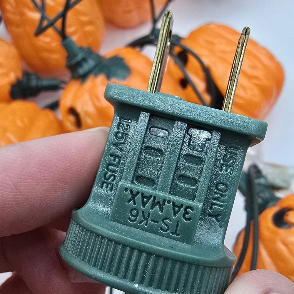 Vintage Halloween Blow Mold 20 Pumpkin Jack O Lantern String Lights